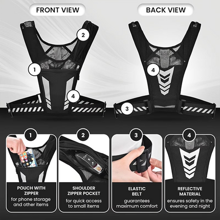 Active Gear | Ultra Light Running Vest with Hydration Holder & Phone Pocket | Comfortable Fit for Outdoor Sports 3