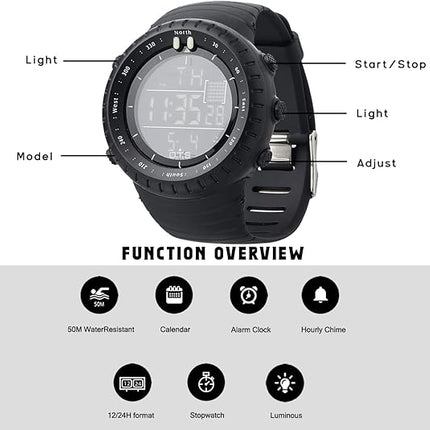 Active Gear | Waterproof Digital Sports Watch with LED Backlighting | Shock-Resistant Design for Outdoor Adventures 4