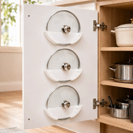 Kitchen Cabinet Organizer, Adhesive Pot Lid Holders No Drill – image 9