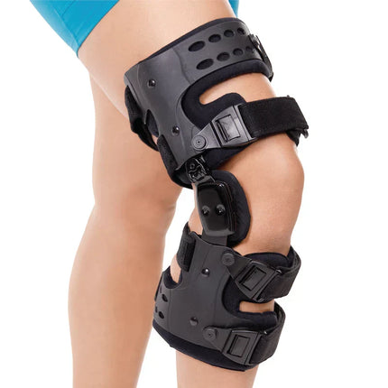 Knee Support Brace, Hinged Knee Stabilizer Brace with Quick Release Buckles for Joint Support and Pain Relief