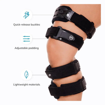 Hinged Knee Stabilizer Brace with Quick Release Buckles for Joint Support and Pain Relief