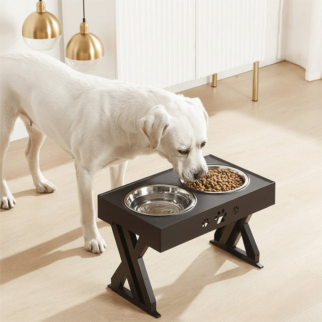 Adjustable Elevated Dog Feeding Station with Spill-Reducing Design | Perfect for Large Dogs and Puppies 0