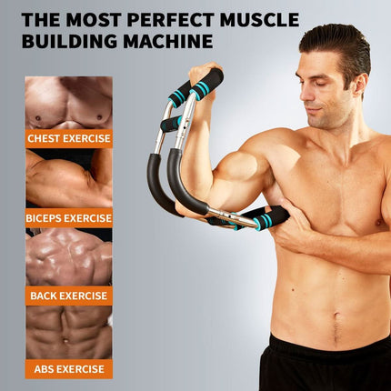 Adjustable Home Workout Bar for Arms & Chest with Custom Resistance | Portable Fitness Solution for Targeted Muscle Training 4