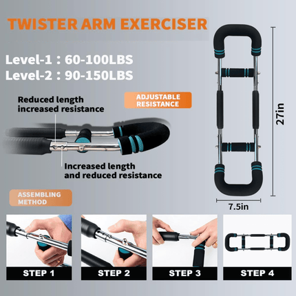 Adjustable Home Workout Bar for Arms & Chest with Custom Resistance | Portable Fitness Solution for Targeted Muscle Training 5
