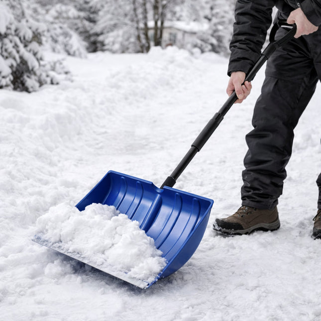 Adjustable Snow Shovel with Wide Blade for Efficient Snow Removal | Versatile Tool for Driveways and Sidewalks 0