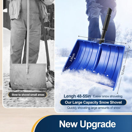 Adjustable Snow Shovel with Wide Blade for Efficient Snow Removal | Versatile Tool for Driveways and Sidewalks 6