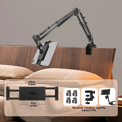 Adjustable Tablet Holder with Rotatable Arm & Sturdy Metal Base for Hands-Free Viewing 7