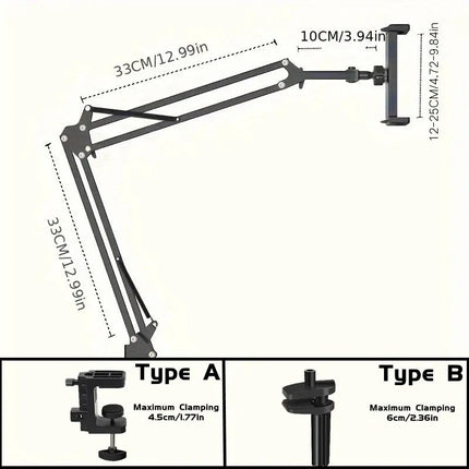 Adjustable Tablet Holder with Rotatable Arm & Sturdy Metal Base for Hands-Free Viewing 8