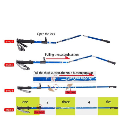 Adjustable Trekking Poles | Lightweight Telescopic Hiking Sticks with Ergonomic Grip | Foldable for Stability and Balance 4