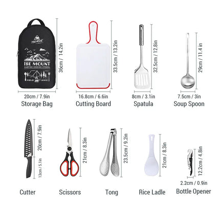 AdventureKit | 9-Piece Camping Cooking Set with Storage Bag | Stainless Steel Camp Cookware for Outdoor Cooking 4