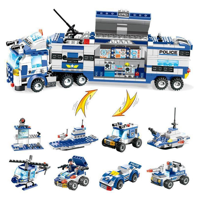 Adventure Builder | Building Blocks Set with Police Truck & Base | Creative Play for Kids 0