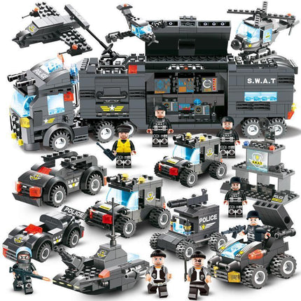 Adventure Builder | Building Blocks Set with Police Truck & Base | Creative Play for Kids 1