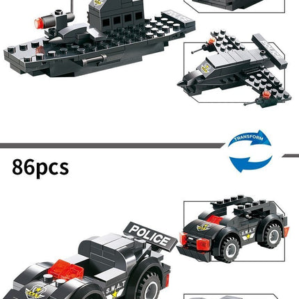 Adventure Builder | Building Blocks Set with Police Truck & Base | Creative Play for Kids 6