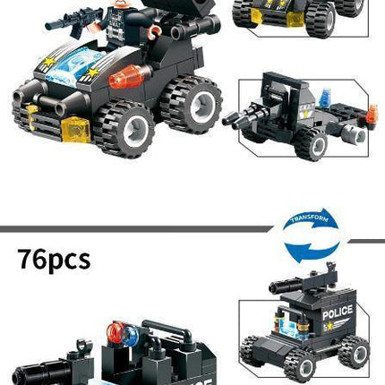 Adventure Builder | Building Blocks Set with Police Truck & Base | Creative Play for Kids 8