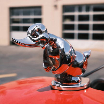 Adventure Duck | Rubber Hood Ornament with Chrome Finish | Unique Emblem for Car Enthusiasts 0
