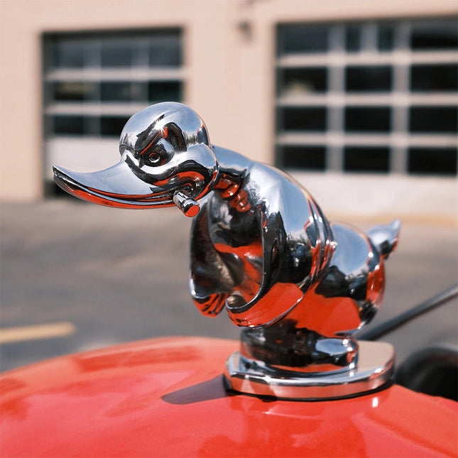 Adventure Duck | Rubber Hood Ornament with Chrome Finish | Unique Emblem for Car Enthusiasts 0