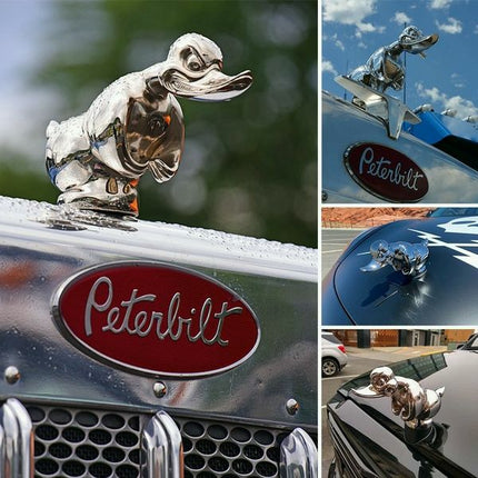 Adventure Duck | Rubber Hood Ornament with Chrome Finish | Unique Emblem for Car Enthusiasts 1