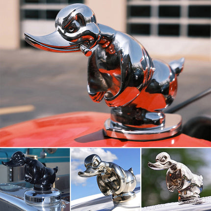 Adventure Duck | Rubber Hood Ornament with Chrome Finish | Unique Emblem for Car Enthusiasts 3