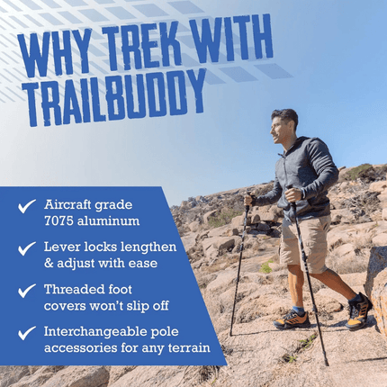 Adventure Gear | Adjustable Trekking Poles with Lightweight Design | Perfect Hiking Support for Stability and Comfort 1