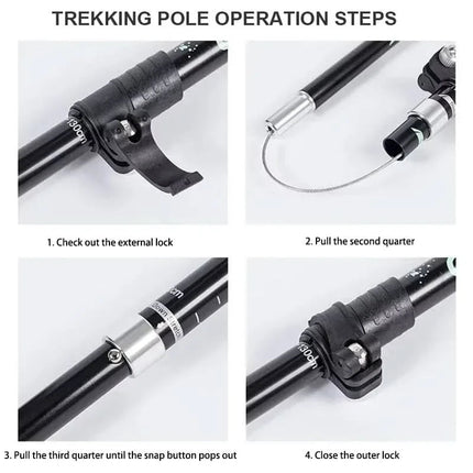 Adventure Gear | Adjustable Trekking Poles with Lightweight Design | Perfect Hiking Support for Stability and Comfort 8