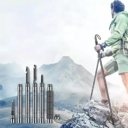 Adventure Gear | Collapsible Hiking Pole with Customizable Accessories | Lightweight Trekking Support for All Terrains 4