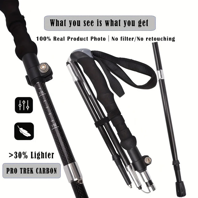 Adventure Gear | Lightweight Carbon Fiber Trekking Poles with Quick Flip Lock | Adjustable Hiking Sticks for Stability and Comfort 1