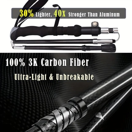 Adventure Gear | Lightweight Carbon Fiber Trekking Poles with Quick Flip Lock | Adjustable Hiking Sticks for Stability and Comfort 2