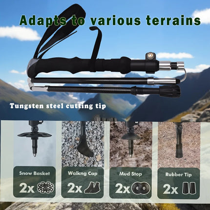 Adventure Gear | Lightweight Carbon Fiber Trekking Poles with Quick Flip Lock | Adjustable Hiking Sticks for Stability and Comfort 3