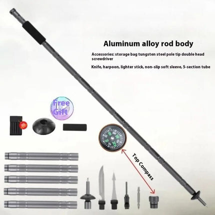 Adventure Gear | Tactical Hiking Pole with Multi-Tool Functionality | Lightweight & Durable for Outdoor Preparation 3