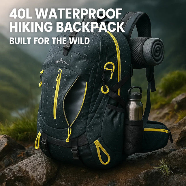 Adventure Ready | 40L Waterproof Hiking Backpack with Ergonomic Design | Lightweight and Spacious for Outdoor Adventures 1