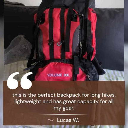 Adventure Ready | 90L Waterproof Hiking Backpack with Ergonomic Support | Ultralight Design for Multi-Day Treks 6