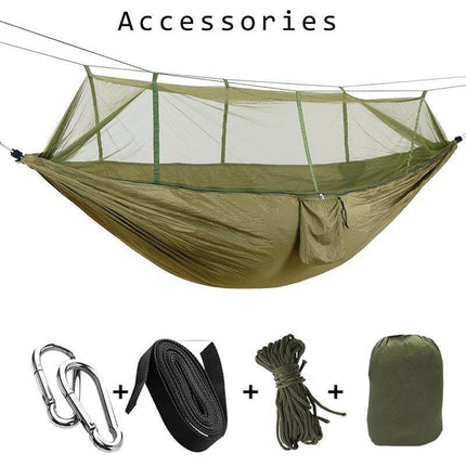 Adventure Ready | Camping Hammock with Mosquito Net & Heavy-Duty Design | Lightweight & Breathable for Outdoor Comfort 8