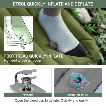 Adventure Ready | Inflatable Camping Mattress with Built-in Foot Pump | Waterproof & Portable for Outdoor Comfort 1