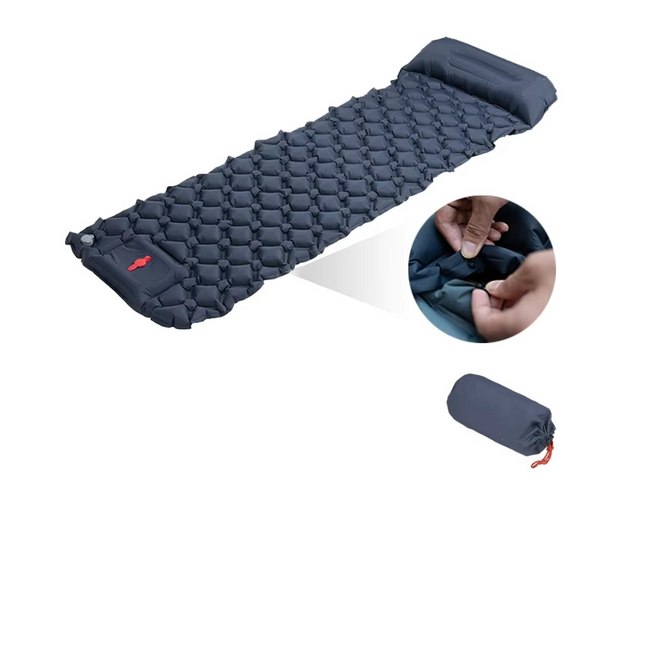 Adventure Ready | Inflatable Camping Sleeping Pad with Built-in Pillow | Lightweight Self-Inflating Air Cushion for Comfort 0