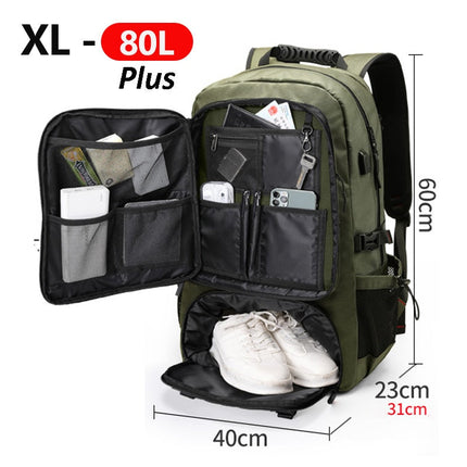 Adventure Ready | Large Capacity Travel Backpack with Water-Resistant Design | Ideal for Hiking and Camping 10