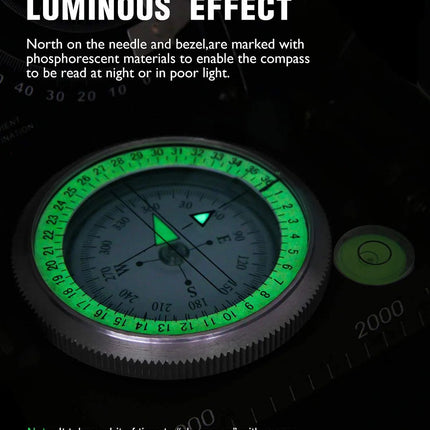 Adventure Ready | Military Compass with Waterproof Aluminum Alloy & Clinometer | Essential Tool for Hiking and Camping 0