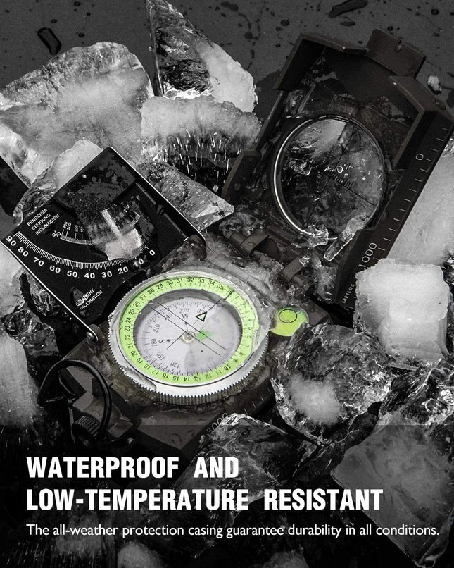 Adventure Ready | Military Compass with Waterproof Aluminum Alloy & Clinometer | Essential Tool for Hiking and Camping 1