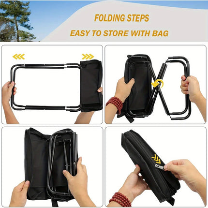 Adventure Ready | Portable Compact Camping Stool with Lightweight Frame | Foldable Design for Easy Transport 2