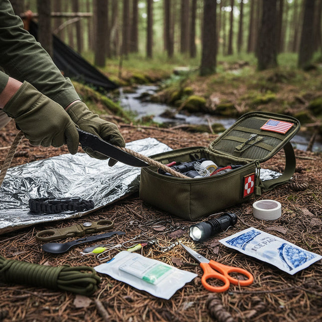 Adventure Ready | Survival Backpack with First Aid Gear & Tools | Compact Design for Outdoor Safety 0
