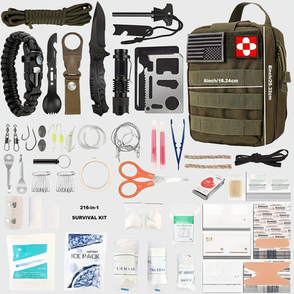 Adventure Ready | Survival Backpack with First Aid Gear & Tools | Compact Design for Outdoor Safety 1