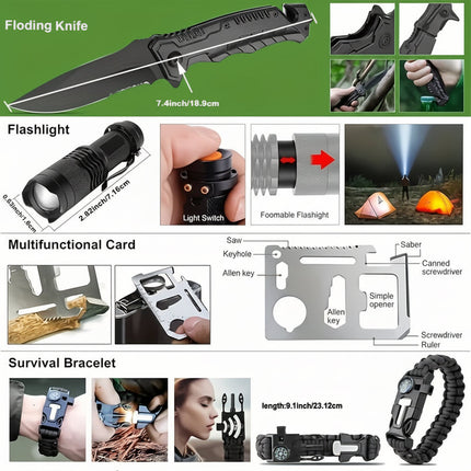 Adventure Ready | Survival Backpack with First Aid Gear & Tools | Compact Design for Outdoor Safety 2
