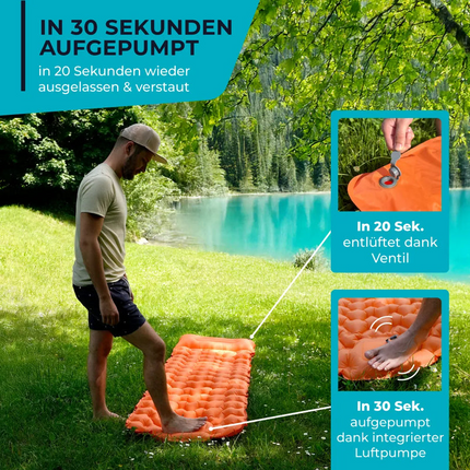 Adventure Ready | Ultralight Sleeping Mat with Integrated Pump | Compact Design for Effortless Setup 1