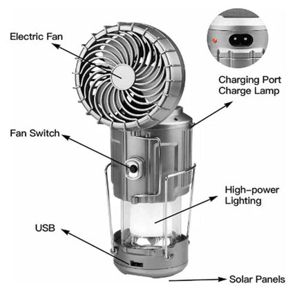 Adventure Series | Outdoor Fan with Solar Light & Portable Design | Perfect for Camping and Outdoor Comfort 6