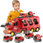 1 large car - 4 small cars / Red