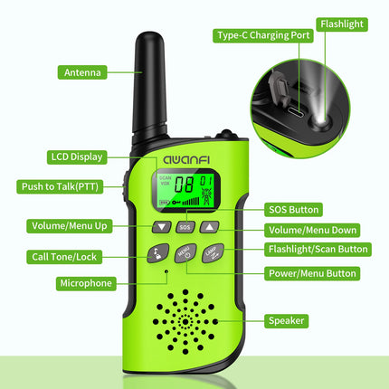 Adventure Talkies | Kids Walkie Talkies with Long Range & Flashlight | Rechargeable Communication for Outdoor Fun 2