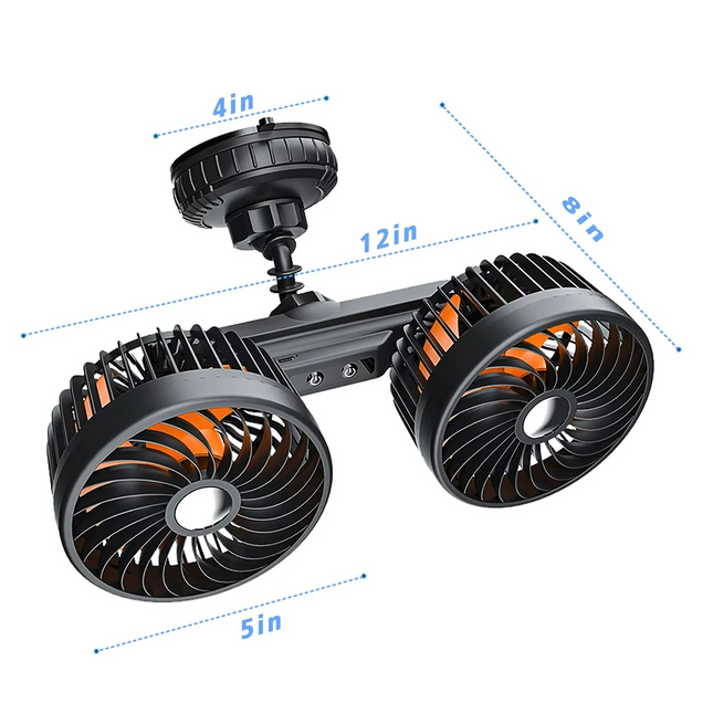 AeroBreeze | Portable Car Fan with 4000 mAh Battery | 3 Speed Settings for Ultimate Comfort 0