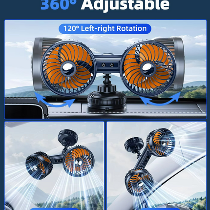 AeroBreeze | Portable Car Fan with 4000 mAh Battery | 3 Speed Settings for Ultimate Comfort 2