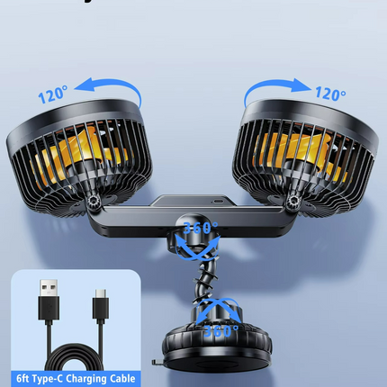 AeroBreeze | Portable Car Fan with 4000 mAh Battery | 3 Speed Settings for Ultimate Comfort 3