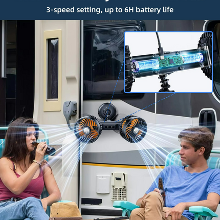 AeroBreeze | Portable Car Fan with 4000 mAh Battery | 3 Speed Settings for Ultimate Comfort 5