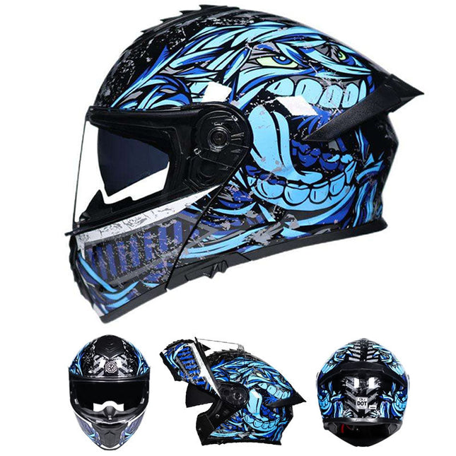 AeroGuard | Motorcycle Helmet with Dual-Lens Design & Certified Safety | Comfortable Fit for Enhanced Protection 1